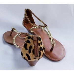 Carlos Santana Sandal Silver Gold Animal Print